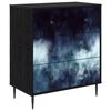 vidaXL Kommode RAALTE Bl&aring; marmorprint 66 x 36,5 x 76 cm Konstruert tre