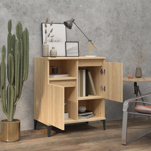 vidaXL Skjenk sonoma eik 60x35x70 cm konstruert tre