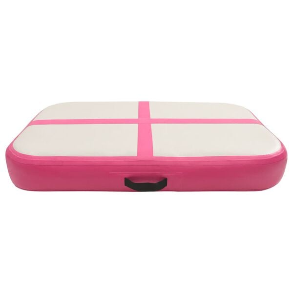 vidaXL Oppbl&aring;sbar gymnastikkmatte med pumpe 60x100x10 cm PVC rosa