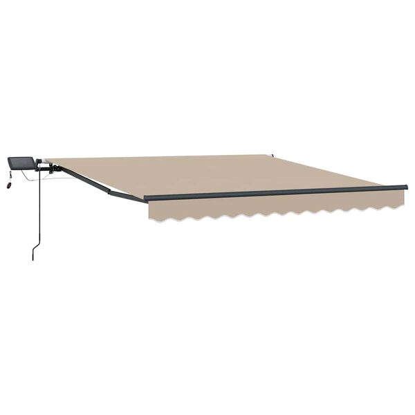 vidaXL Innvendbar Markise med LED -stripelys Beige 350 x 250 cm stoff