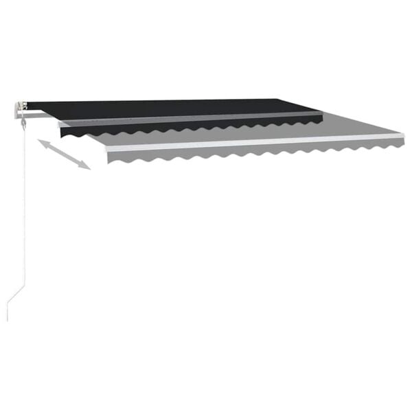 vidaXL Automatisk markise med vindsensor og LED 400x350 cm antrasitt