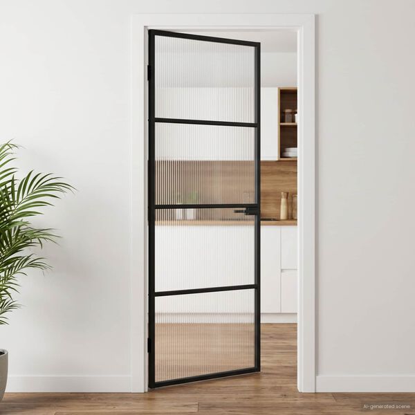 vidaXL Hjemmed&oslash;r 76 x 201,5 x 3,5 cm Aluminium og Herdet Glass