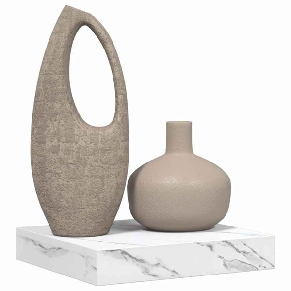 vidaXL Vegghylle Hvit marmor 23 x 23,5 x 4 cm Konstruert tre