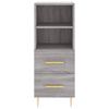 vidaXL Highboard gr&aring; sonoma 34,5x34x180 cm konstruert tre