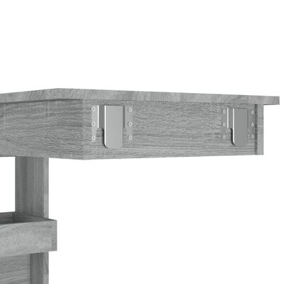 vidaXL Veggmontert barbord grå sonoma 102x45x103,5 cm konstruert tre