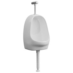 vidaXL Vegghengt urinal med spyleventil keramisk hvit