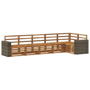 vidaXL Utend&oslash;rs sofa-sett 6 stk. Naturlig Polyester