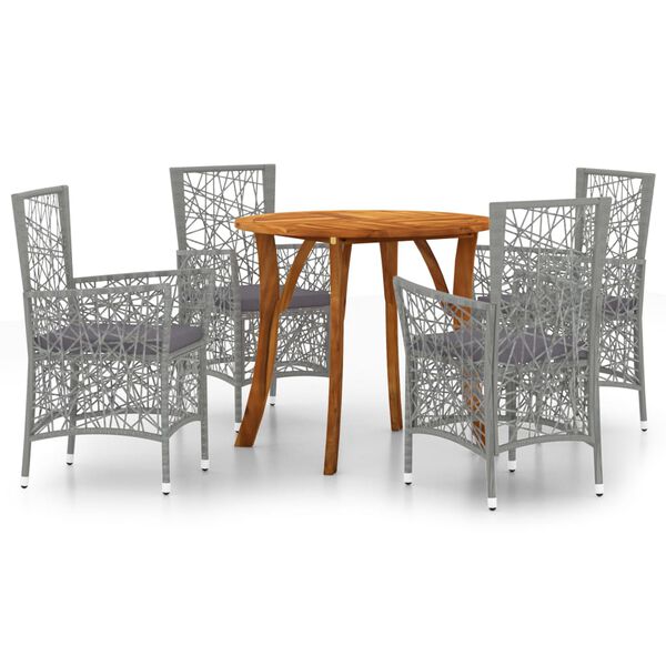 vidaXL Utend&oslash;rs spisestue 5 deler gr&aring;