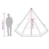 vidaXL Campingtelt tipi 4 personer oransje vanntett