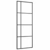 vidaXL Skyved&oslash;r frostet ESG-glass og aluminium 76x205 cm svart