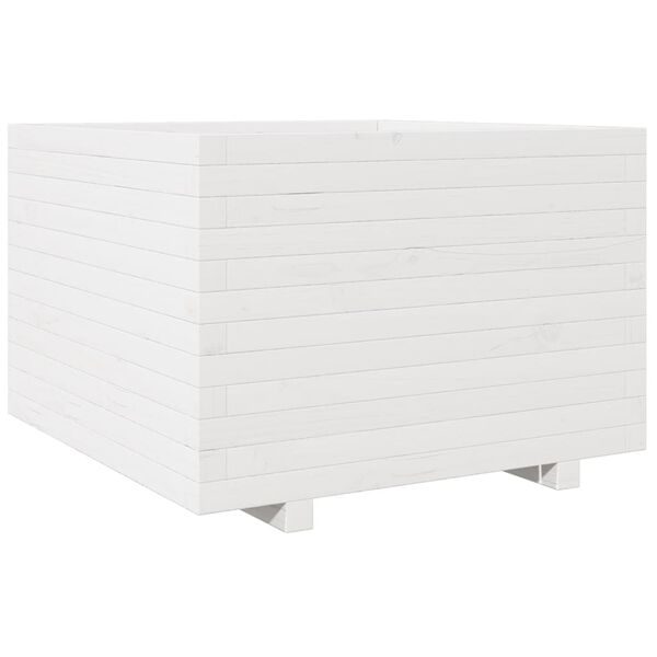 vidaXL Plantekasse hvit 70x70x49,5 cm heltre furu
