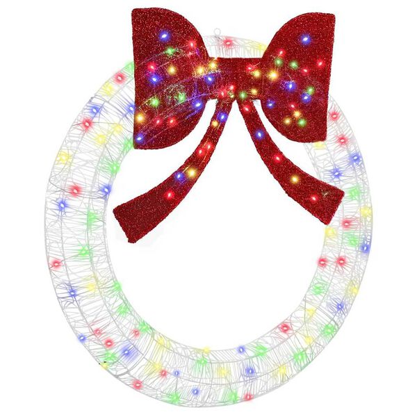 vidaXL Krans med 150 LED Flerfarget 120 cm Akryl