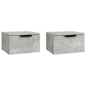 vidaXL Veggmonterte nattbord 2 stk betonggr&aring; 34x30x20 cm