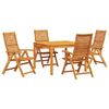 vidaXL Hage Spisegruppe 5 pcs Brun Solid akasietre