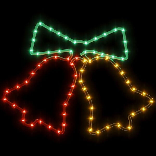 vidaXL Juleklokkefigurer med 72 LED 2 stk lysdioder 50x56 cm