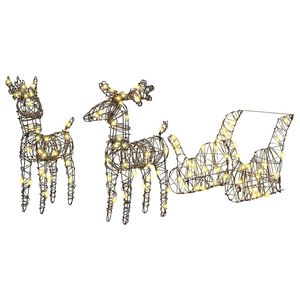 vidaXL Reinsdyr Trekke Slede Varmhvit 53 x 28 x 33 cm Rotting