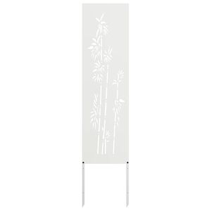 vidaXL Hageprivat skjerm Blomster Hvit 32 x 140 cm Kaldvalsest&aring;l