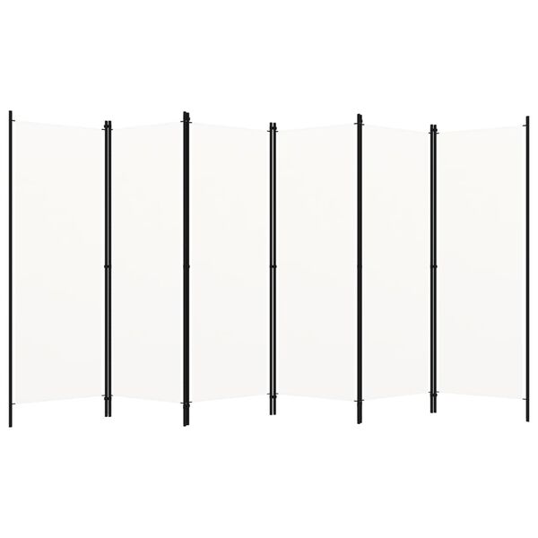 vidaXL Romdeler med 6 paneler hvit 300x180 cm
