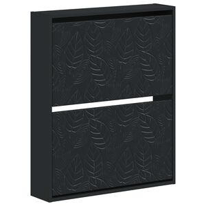 vidaXL Vegghengt skoskap DELFT 71 x 17 x 86 cm Konstruert tre Svart