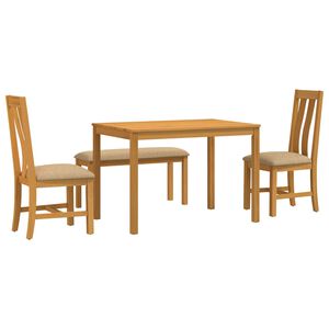 vidaXL Spisestuesett 4 stk. Beige Massivt Eiketre