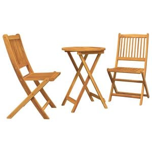 vidaXL Hage Bistro Sett 3 stk. Brun Solid akasietre