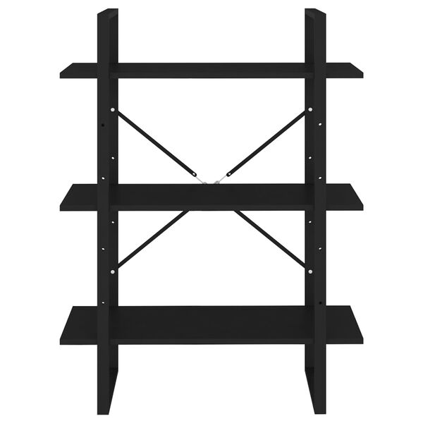 vidaXL Bokhylle svart 80x30x105 cm konstruert tre