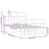 vidaXL Sengeramme i metall med hode- og fotgavl svart 120x190 cm