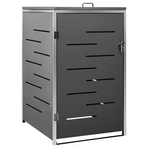vidaXL S&oslash;ppeldunkskur enkelt 69x77,5x115 cm rustfritt st&aring;l