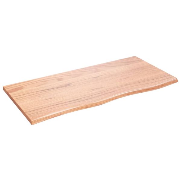vidaXL Bordplate lysebrun 100x50x2 cm behandlet heltre eik