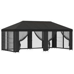 vidaXL Hagepaviljong med sidevegger 6 x 3 m Antrasitt