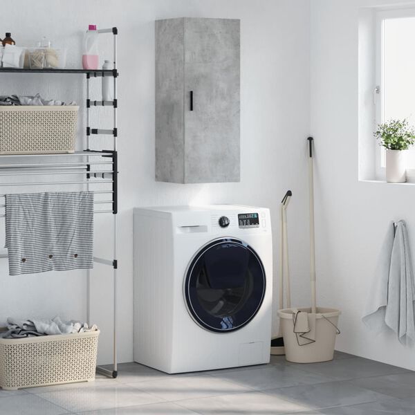 vidaXL Veggskap betonggr&aring; 69,5x34x90 cm