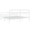 vidaXL Sengeramme i metall med hode- og fotgavl hvit 193x203 cm