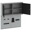 vidaXL Verktøyskab og Pegboard Sett 3 pcs Svart 100 x 20 x 115 cm Stål