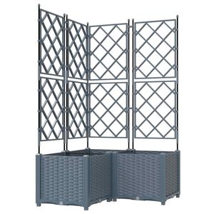 vidaXL Hageblomsterpotte 3 stk. Lysegr&aring; 80 x 80 x 143 cm PP