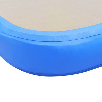 vidaXL Oppblåsbar gymnastikkmatte med pumpe 600x100x10 cm PVC blå