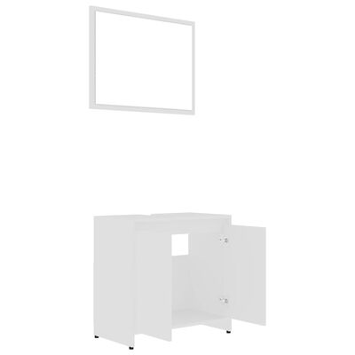 vidaXL Baderomsmøbler 4 deler hvit sponplate