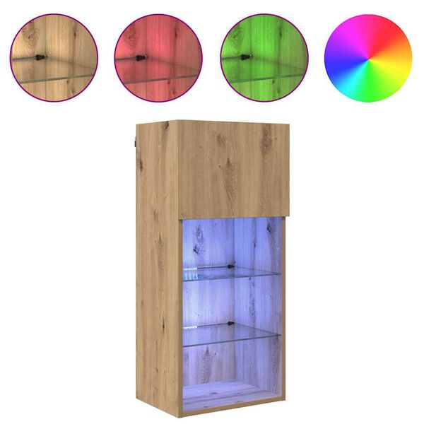 vidaXL Vegghengt TV-skap Artisan Eik 40,5 x 30 x 90 cm Konstruert tre