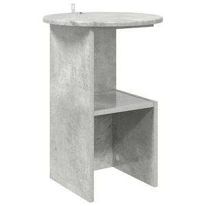 vidaXL Sidetabell Betonggr&aring; &Oslash; 39,5 x 55 cm Konstruert tre