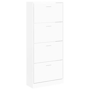 vidaXL Skoskap hvit 63x24x147 cm konstruert tre