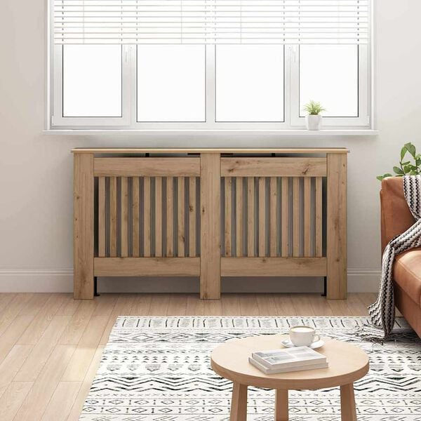 vidaXL Radiator Deksel Artisan Eik 152 x 19 x 81,5 cm Konstruert tre