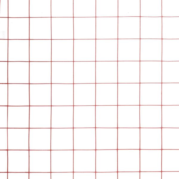 vidaXL Trådgjerde kylling stål med PVC-belegg 10x0,5 m rød