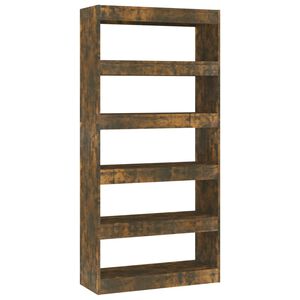 vidaXL Bokhylle/romdeler r&oslash;kt eik 80x30x166 cm konstruert tre