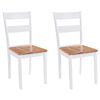 vidaXL Spisestoler 2 stk hvit heltre gummitre