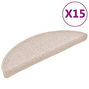 vidaXL Trappematter 15 stk 56x17x3 cm taupe halvrund