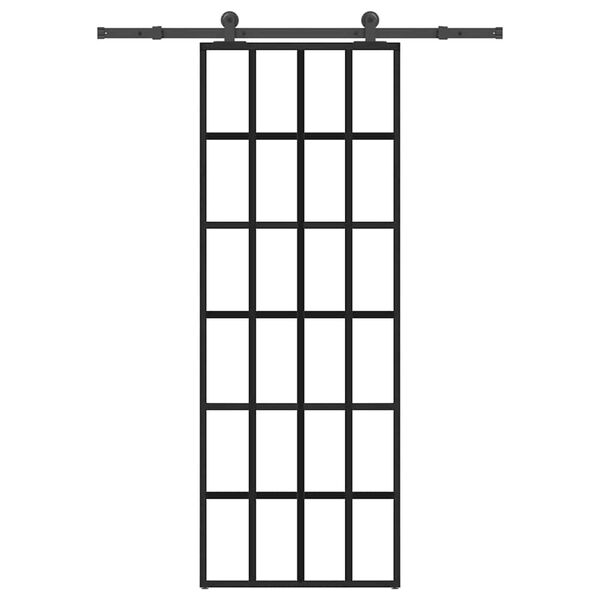 vidaXL Skyvedør med monteringssett 76x205 cm ESG glass og aluminium