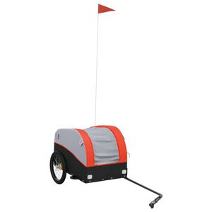 vidaXL Sykkelvogn svart og oransje 30 kg jern