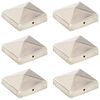 vidaXL Gjerdestolpehatter pyramide 6 stk rustfritt st&aring;l 81x81 mm