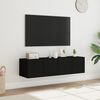 vidaXL Vegghengte TV-benker med LED 2 stk svart 60x35x31 cm