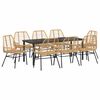 vidaXL Hage Spisegruppe 9 stk. Brun polyrotting