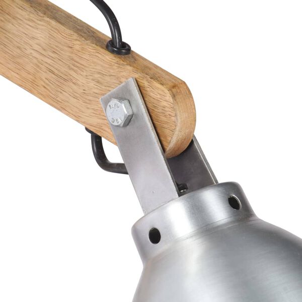 vidaXL Vegglampe E27 sølv heltre mango og jern